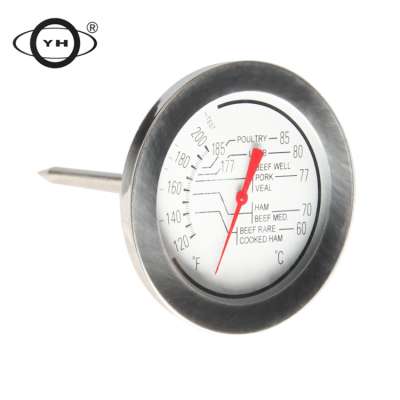 Stainless steel bimetal meat thermometer