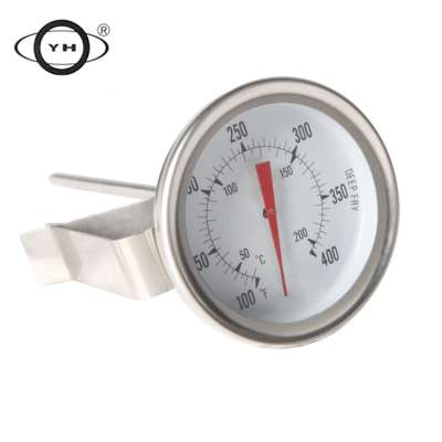 Stainless steel bimetal deep fry/candy thermometer