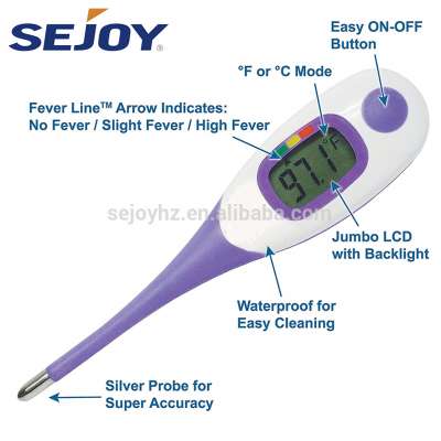 Instant read clinical flexible digital thermometer